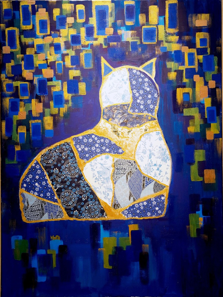 Tác phẩm Tác phẩm "Kintsugi Cat” được lấy cảm hứng từ nghệ thuật cổ xưa của Nhật Bản. Chú mèo là biểu tượng cho sự duyên dáng và kiên cường